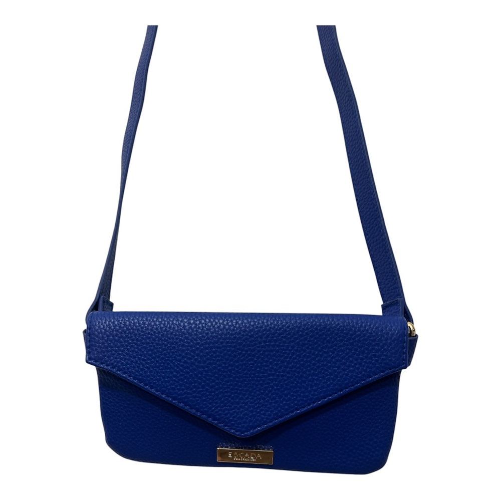 Escada Fragrance Blue Crossbody Envelope Bag Gold Hardware